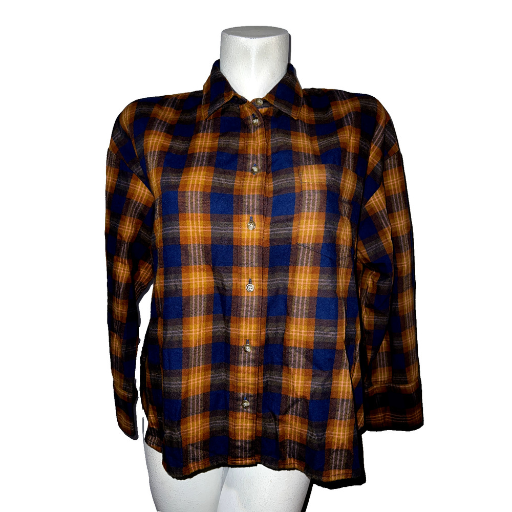 MADEWELL Top Women's Size L Ardan Plaid Button LS Flannel Westward Shirt Casual